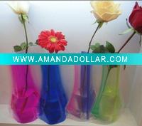 Wholesale Self standing Plastic vase,Non PVC vase