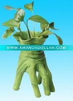 Wholesale polyresin flower vase - glove shaped