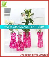 Wholesale Most Welcomed Top Quality Logo Printed Foldable PVC Vase,Plastic Flower Vase