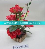 Wholesale Aritificial rose flower with vase