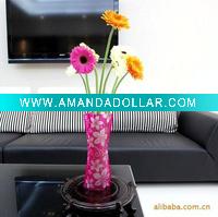 Wholesale party PVC unbreakable printed folding flower vase