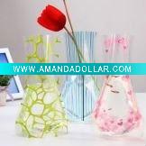 Foldable PET Flat Clear Plastic Vase For Flowers