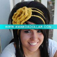 Wholesale fashion acrylic crochet flower headband