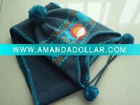 100% acrylic children' knitted with fleece liming set