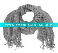 Wholesale grey crochet scarf