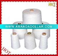 Wholesale 45s raw white polyester knitting waxed spun yarn