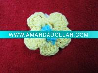 Wholesale decorative liaght yellow crochet wool applique