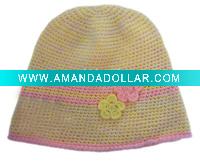 Wholesale fashion crochet hat with flower