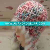 Wholesale charming multicolor knitted ladies' hat