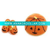 Crochet 3D Baby Booties with Hat Model:RE1226