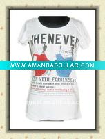 Wholesale 2011 ladies' 100% cotton knitted printing T-shirt