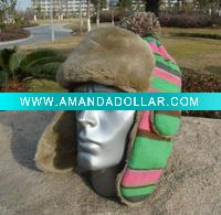 Wholesale cotton knitting fur winter hats