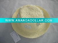 Wholesale kids fashion paper crochet hat