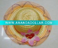 Wholesale girl baby crochet straw hat and handmade straw baby hat SHU-11288
