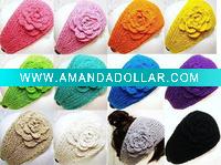 handmade cotton headband crochet flower headwrap