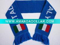 knitted jacquard soccer scarf
