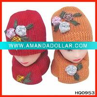 Wholesale Knitted winter scarf hat set