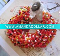 Wholesale small glass beads handmade crochet bracelet
