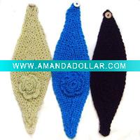 Wide Knit Flower Crochet Headwrap/Headband YL01736