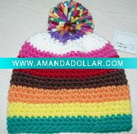 Wholesale children crochet pom winter hat