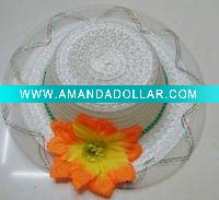 Wholesale girl baby crochet straw hat and handmade straw baby hat SHU-11287
