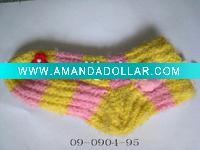 Ladies anti-slip crochet knit socks