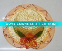Wholesale girl baby crochet straw hat and handmade straw baby hat SHU-11289