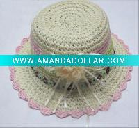 handmade crochet baby girl beanie hat flower