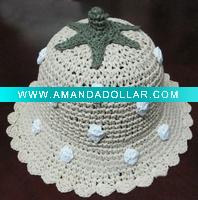 Baby boutique girl beanie hat hat of crochet flowers