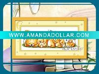 Wholesale " little bear's family" cross stitch hanging frame kit