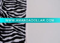 Wholesale 100% polyester short floss/short velvet with Zebra print bonded with withe card