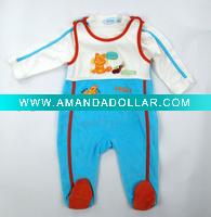 Wholesale 100% cotton long sleeves velvet baby rompers