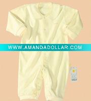 yellow 100% cotton good feel comfortable and safe for baby infant rompers