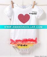 Wholesale new fasion lovely loving heart colored yarn wrap fart baby romper kid romper child romper summer autumn