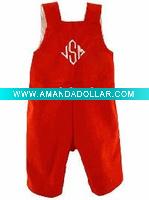 Wholesale baby Toddlers Infant Personalized Bon Bon Corduroy Romper - Red with White Trim bibs Clothing dress baby sleeping bag t-shirt
