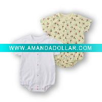 Wholesale cute cotton short sleeve baby rompers,baby garment