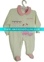baby velour romper with foot