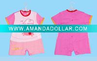 Wholesale 100% cotton lovely baby romper with print