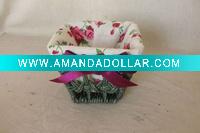 cornhusk storage basket with linen