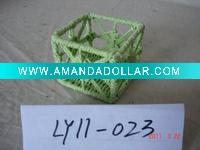 colored woven basket