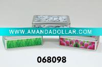rectangular hinged tin food container