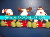 Wholesale christmas big plastic sitting santa snowman candy jar