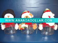 Wholesale christmas plastic santa snowman bear candy jar