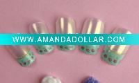 Wholesale 24pcs soft green lace tip nail kit