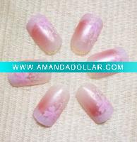 Wholesale pink flower gradient rose pink nail kit (24 pcs)