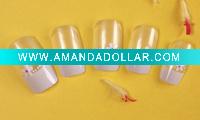 Wholesale 24pcs flower light pink tip clear nail kit