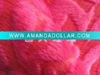 Embossing printed warp knitted fabric
