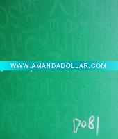 embossed pu leather with Alphabet