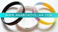 Wholesale silicone rubber logo print or debossed&embossed bracelet grow in dark tie-dye band