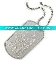 Metal embossed dog tags